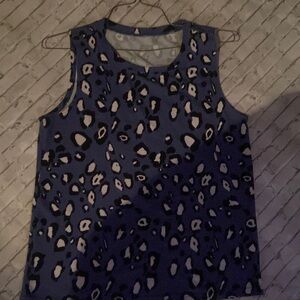 Cute blue leopard tank 
Dress it up or wear with some jeans or shorts